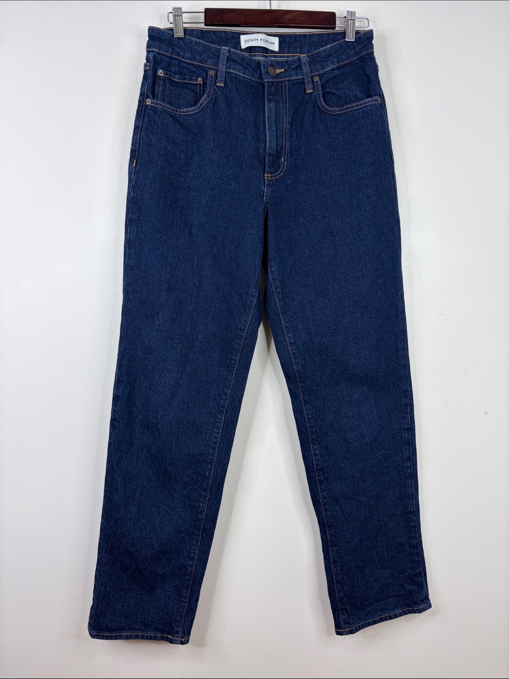 Denim Forum Jeans Womens 29 x 30 Dark Blue Uma Hi Rise Straight Stretch Aritzia